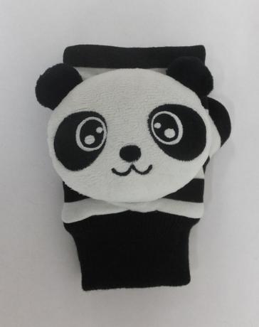 熊貓造型露指兒童手套